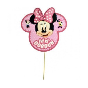 Minnie Mouse Doğum Günü Temalı Çubuklu Konuşma Balonu